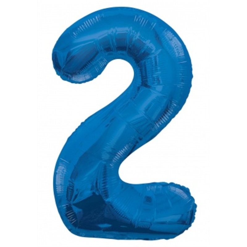34” Blue Numbered Foil Balloon #2
