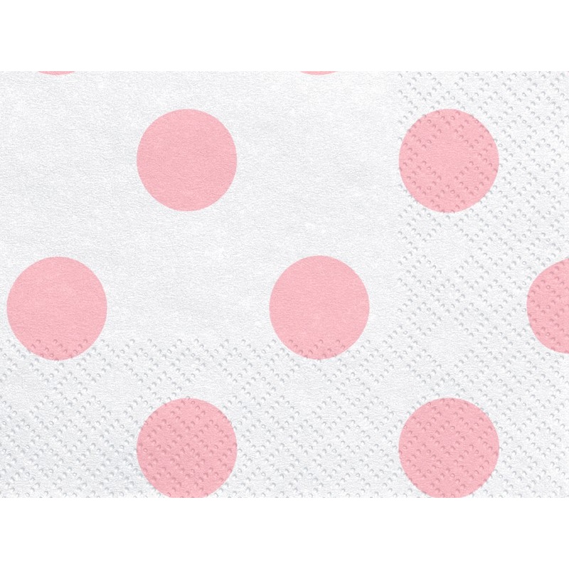 20 pink dot napkins 33cm