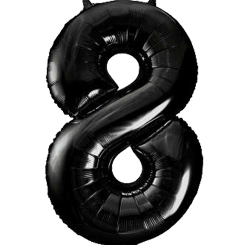 34 Black Numbered Foil Balloon #8