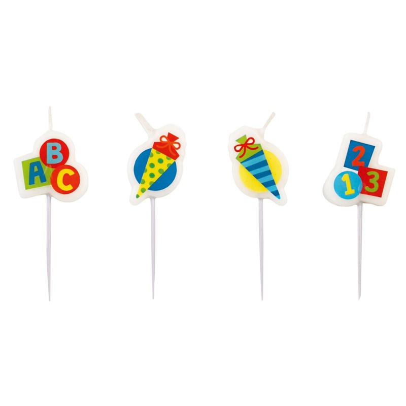 4 first day of school cake candles 7.5cm