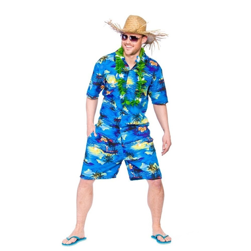 Hawaiian Beach Party Costume – Blue Palm