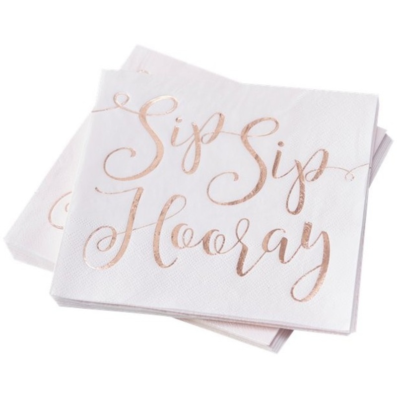 16 Sip Sip Hooray napkins 33cm