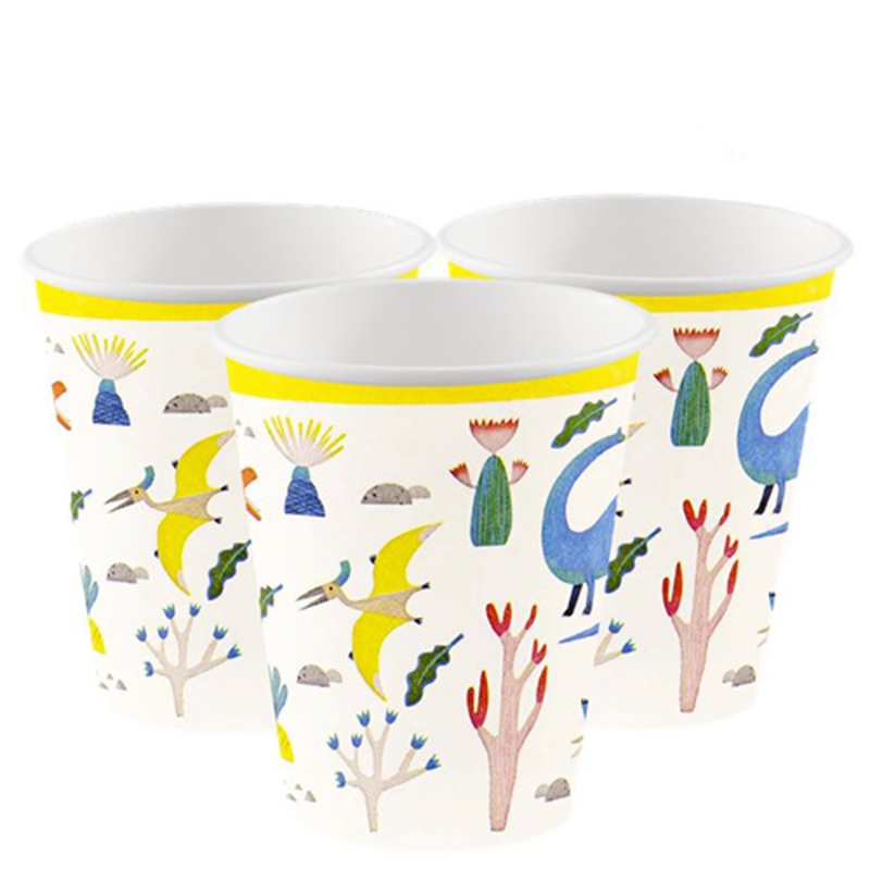 8 Dino herd paper cups 250ml