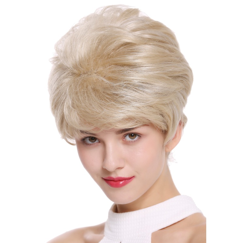 DW2461-22H51 Lady Gents Man  Wig short teased voluminous blond with gray