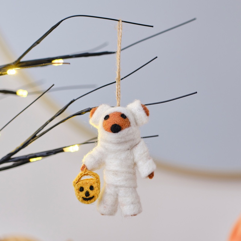 Halloween mummy bear made of felt 10cm