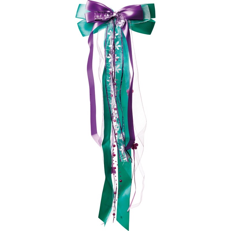 Shoulder bag bow turquoise-violet 23 x 50cm