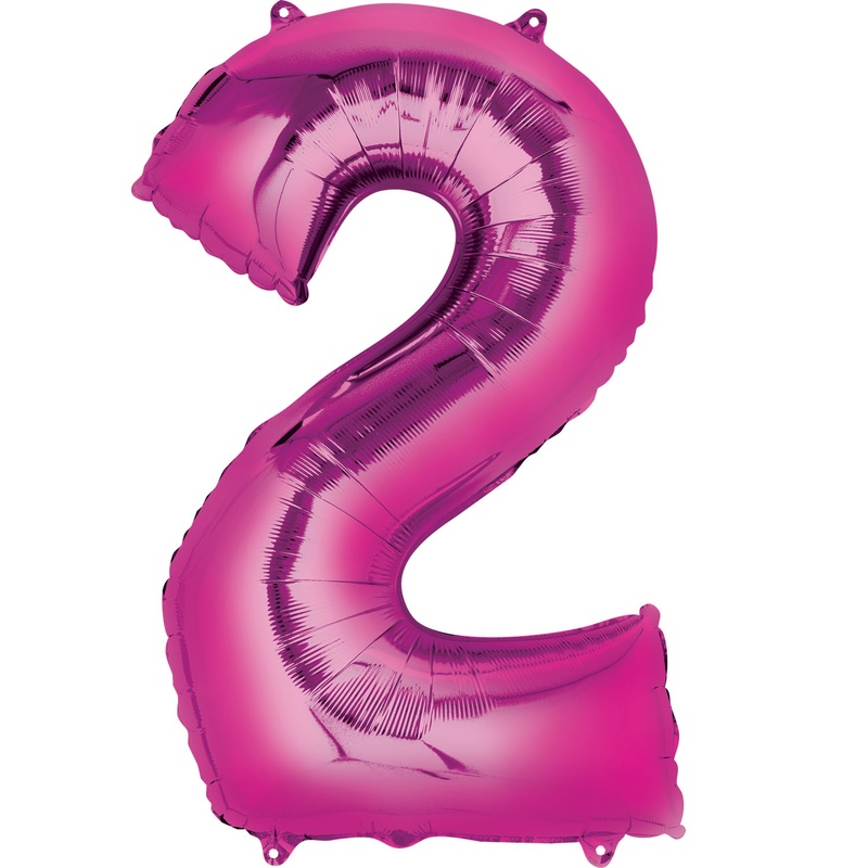 16” Number 2 Pink Air Fill Balloon