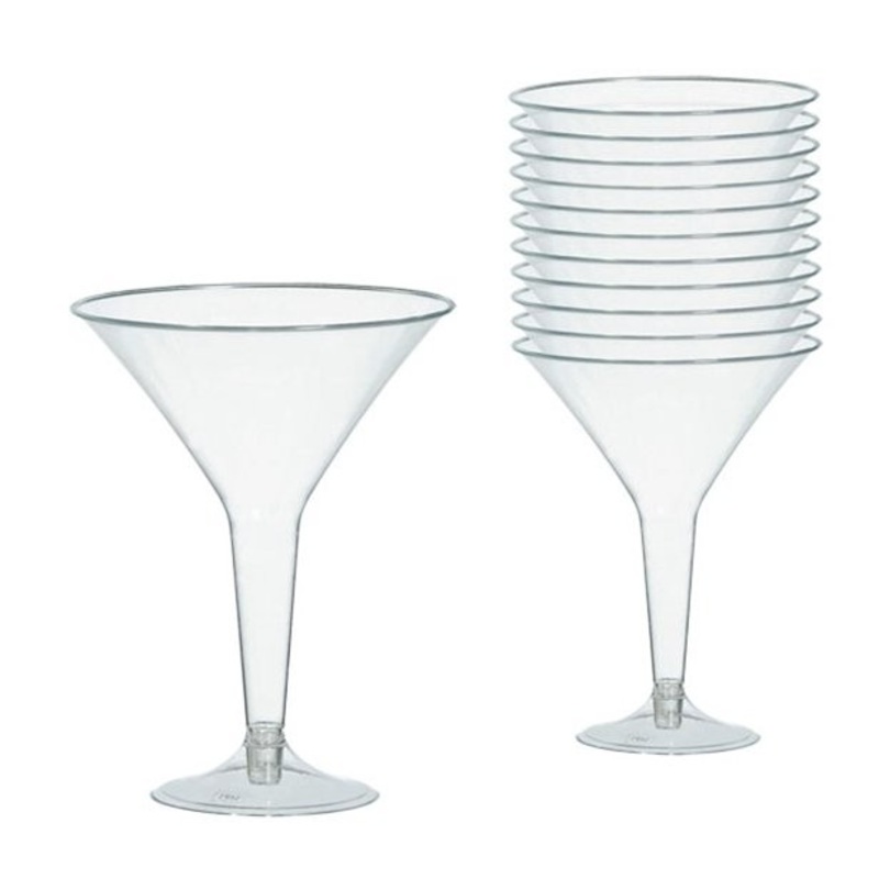 20 plastic martini glasses 227ml