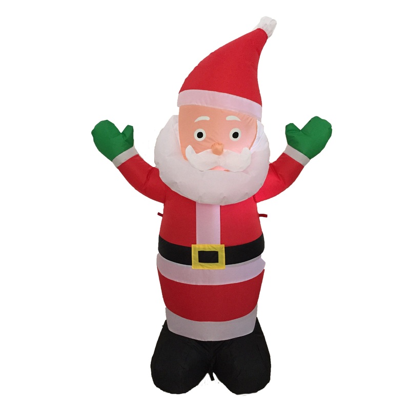 4FT Inflatable Christmas Santa Claus Holding Hand, Home Yard Holiday Decoration