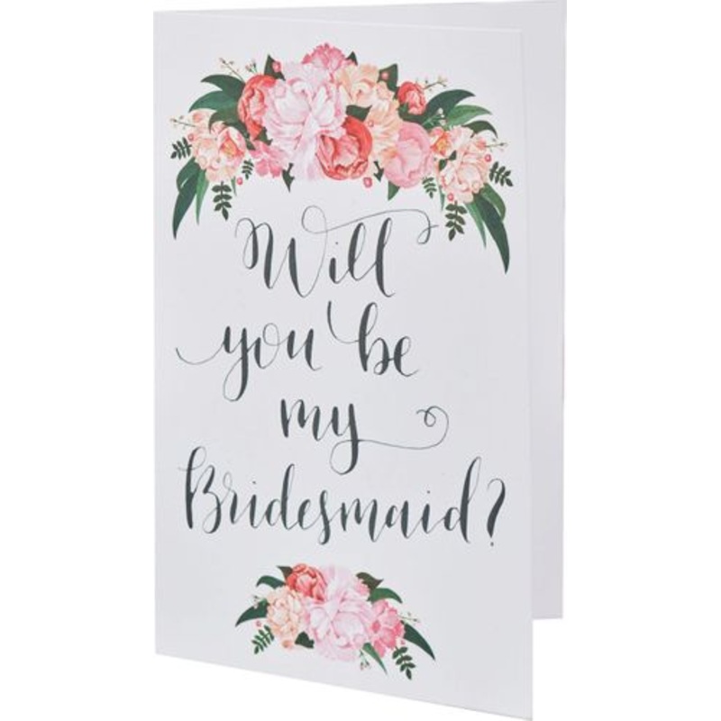 5 Boho Flowers Bridesmaid cards