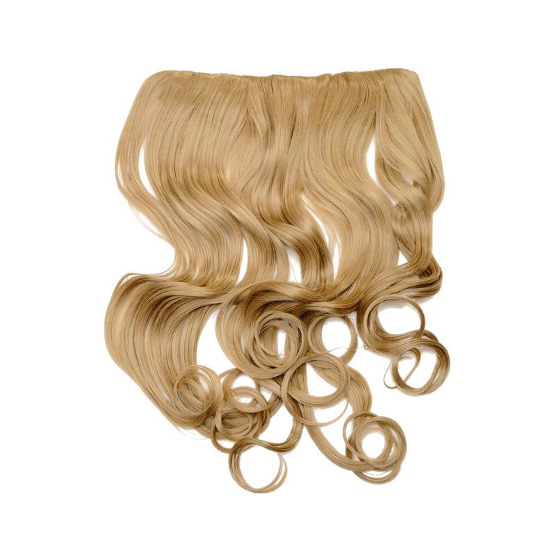 Hairpiece Halfwig 5 clip Clip-In Extension long curled curls dark gold blond WH5008-180C-25