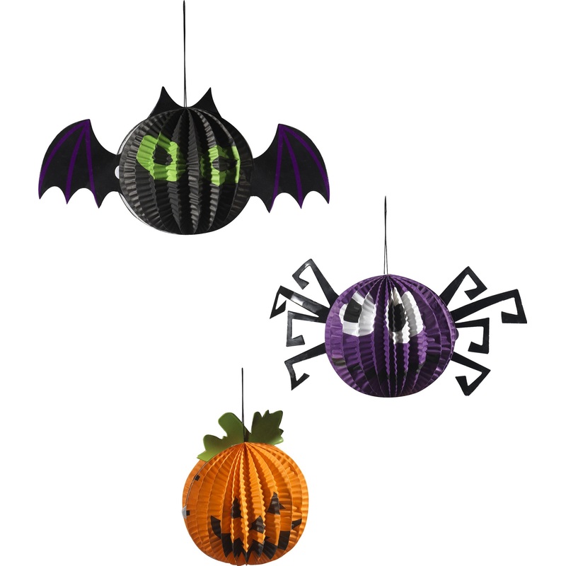 Happy Halloween creatures hanging decoration 3 parts