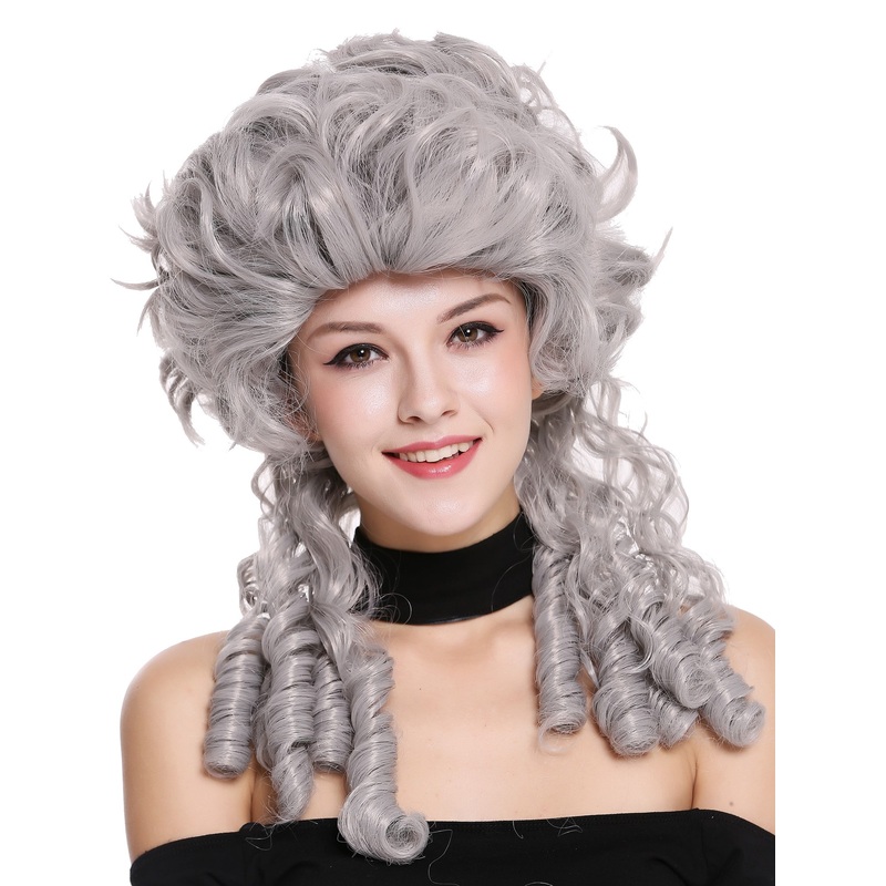 Lady Wig historic Baroque Victorian grey gray noble spiral curls ringlets DH1009