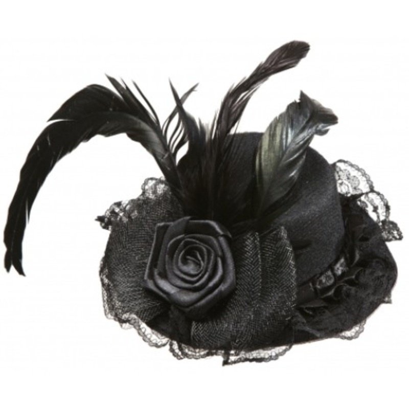 Lush black mini hat for women
