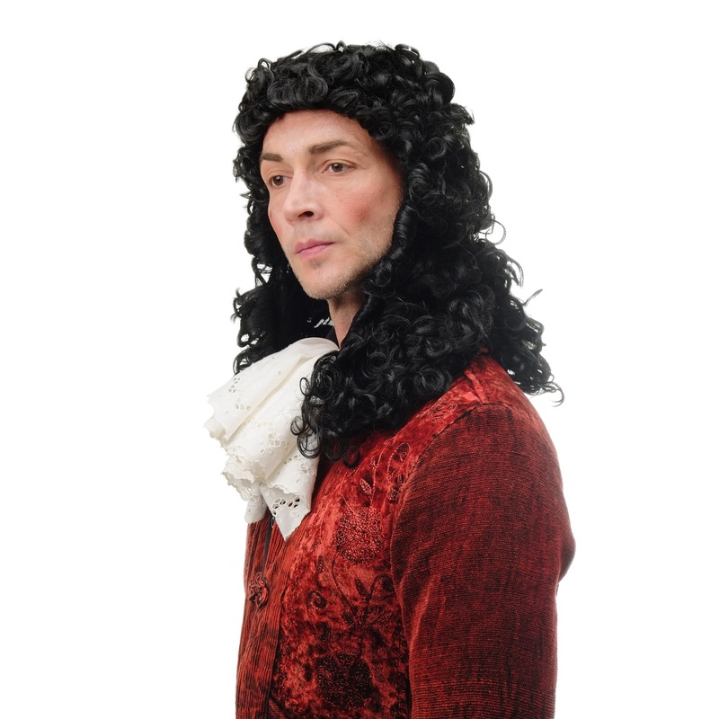 Man Men Wig Baroque Renaissance curls black Lord  King Aristocrat Noble 91030