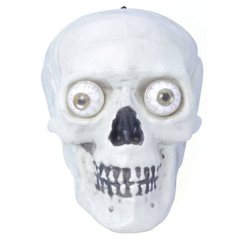 Staring decorative skull with luminous eyes