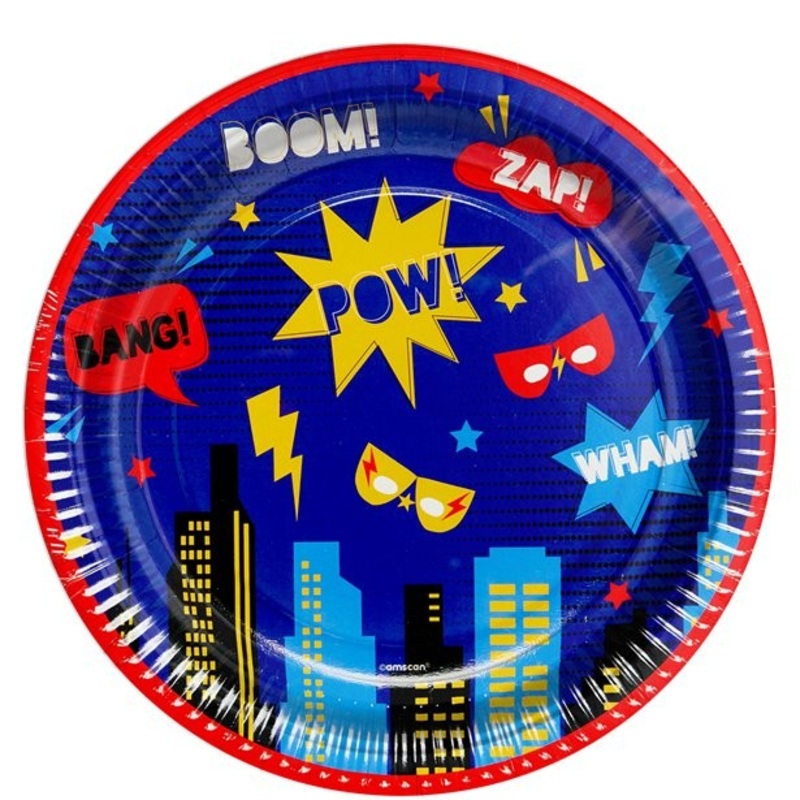 Superhero paper plate 23cm