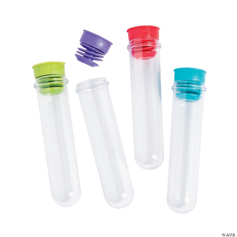 5 1/2 Science Party Test Tube BPA-Free Plastic Favor Containers  12 Pc.