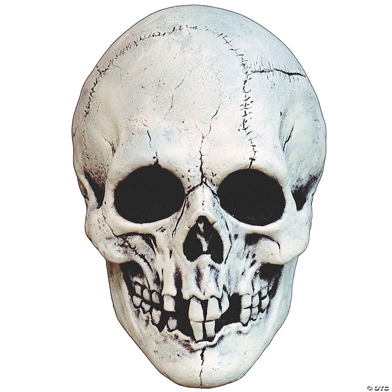 Adults White Night Owl Skull Plastic Overhead Mask – One Size