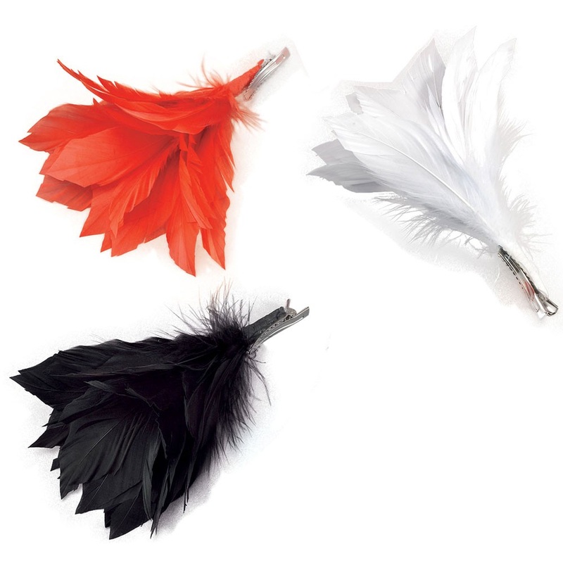 Feather hair clip 3 colors