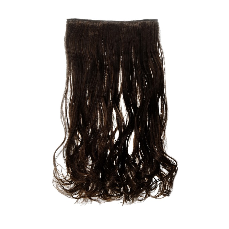 Hairpiece Extension wide 5 clips wavy dark brown-golden brown mix YZF-3180-4/12