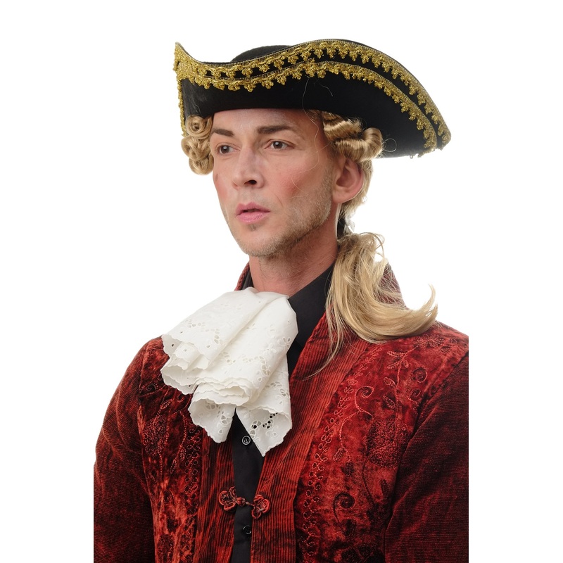 Man Men Wig Halloween Baroque noble aristocrat lord curls ponytail blond 90941