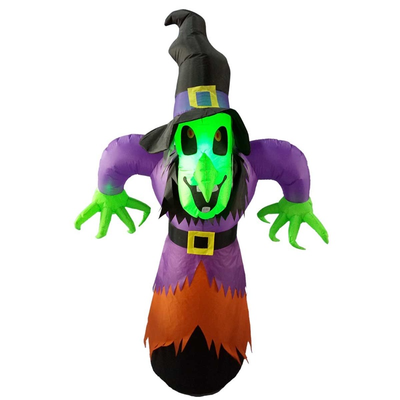 Outdoor Halloween Decoration Witch 6FT LED Lights Inflatable