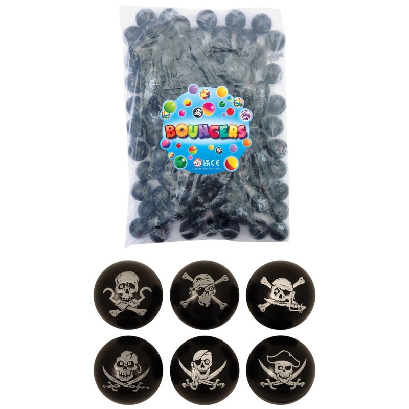 100 pirate party bouncy balls 3cm
