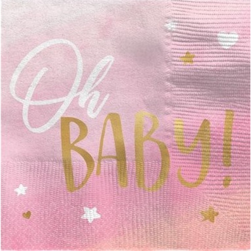 16 Hello World napkins pink 25cm