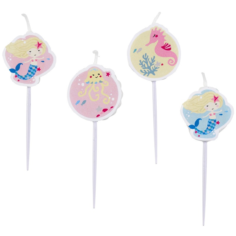 4 mini candles Be a mermaid