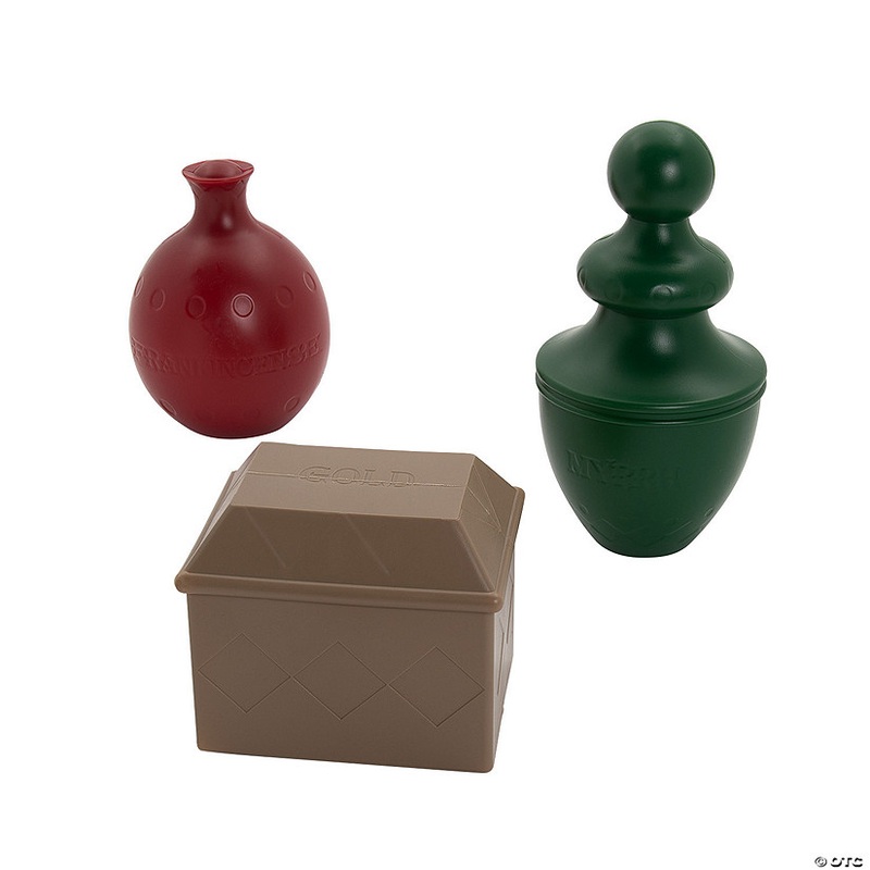 5 – 9 3/4 Wise Men Gifts Molded Plastic Nativity Pageant Props – 3 Pc.