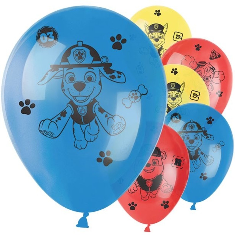 6 Happy Paw Patrol latex balloons 28cm