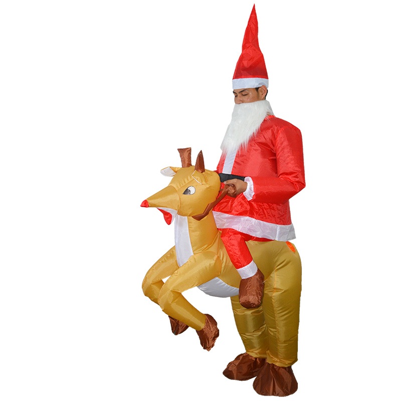 Lights Santa Elk Sleigh Outdoor Christmas Inflatable Yard Decoration