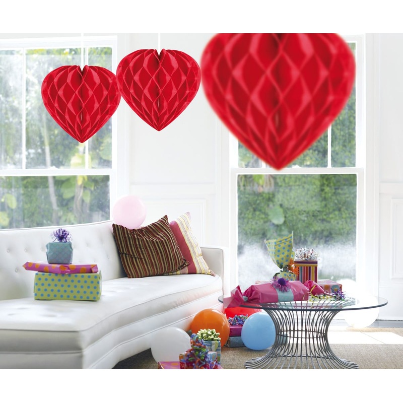 red heart honeycomb ball 30cm