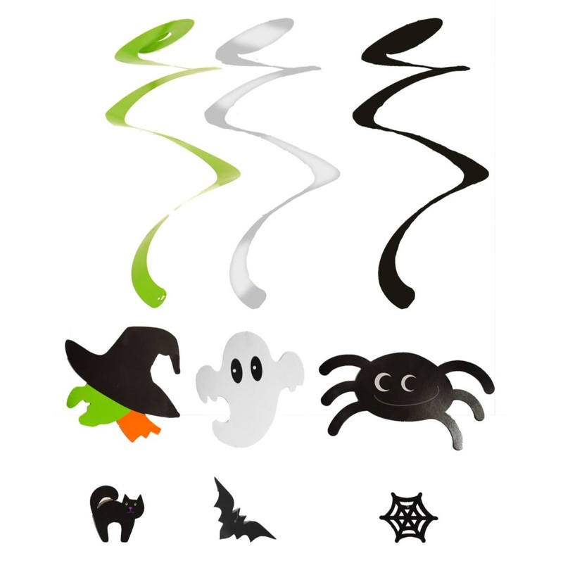 3 Horror Night Spiral Hangers 46cm