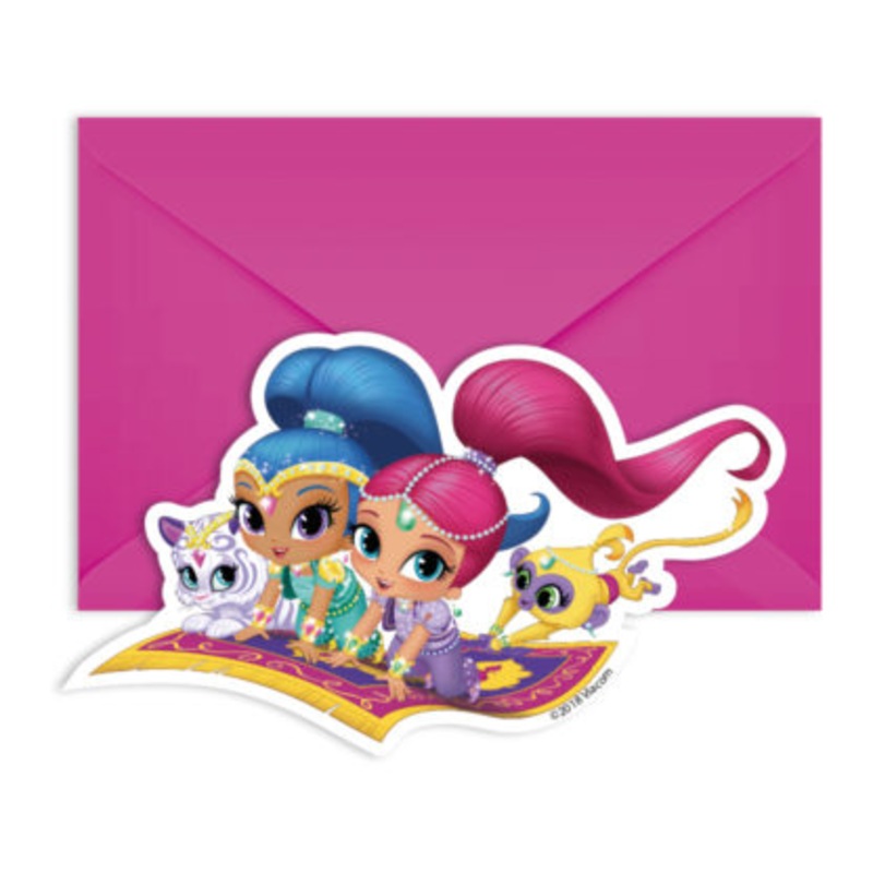 6 Magical Shimmer & Shine invitation cards