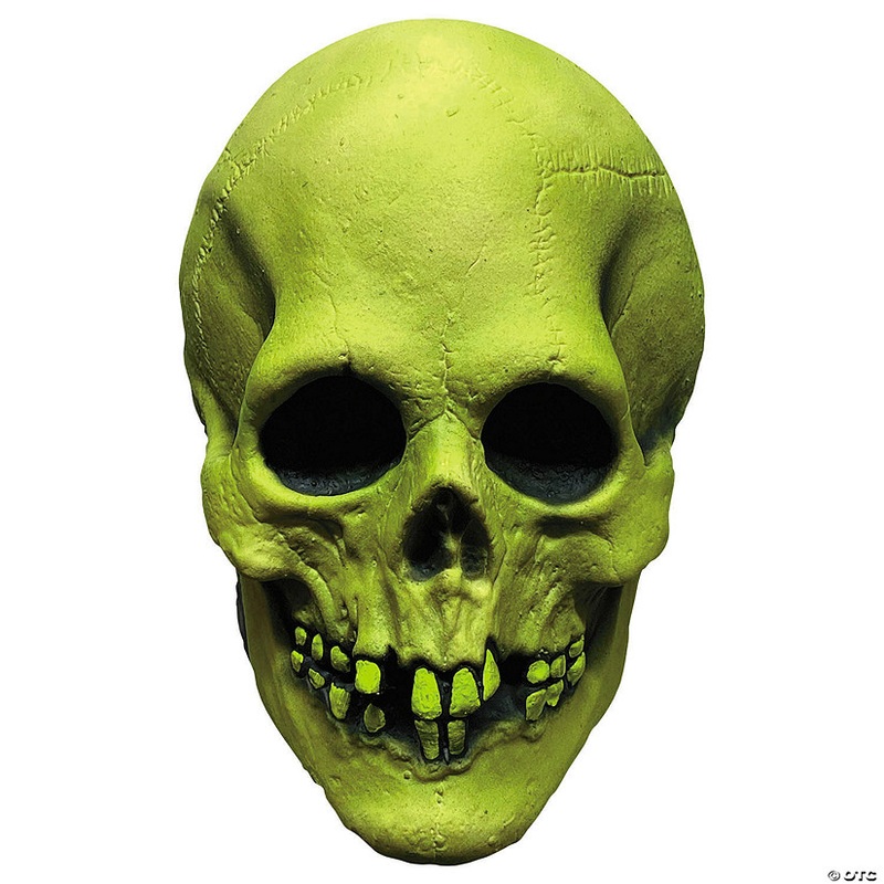 Adults Mabry Monsters Glow-in-the-Dark Voodoo Skull Overhead Vinyl Mask – One Size