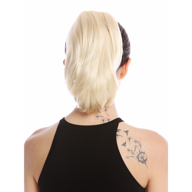 Ponytail Combs Clamp short slighty wavy voluminous platinum blonde MKB-29