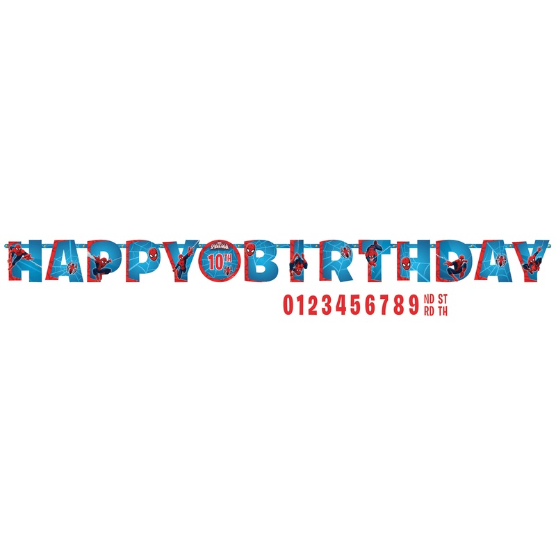 Spiderman Hero Happy Birthday Customizable Garland