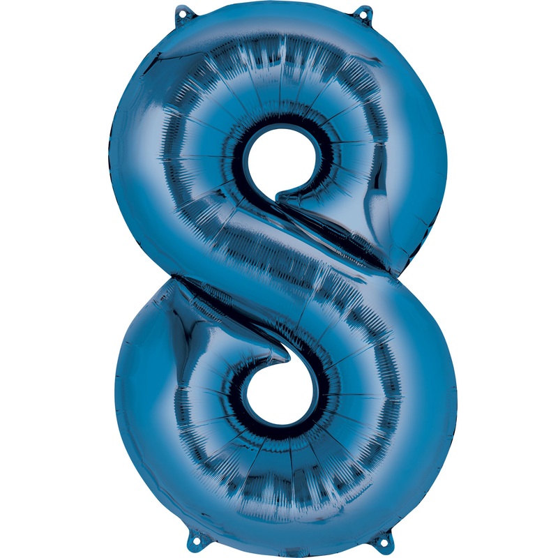 16” Number 8 Blue Air Fill Balloon