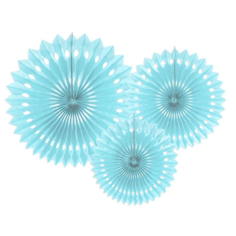 3 paper rosettes Kate ice blue