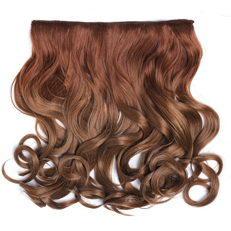 Clip-in hair extension 5 clips wide wavy ombre dark blonde copper blond CMT-863