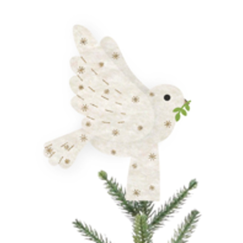 Tree topper – turtle dove made of felt