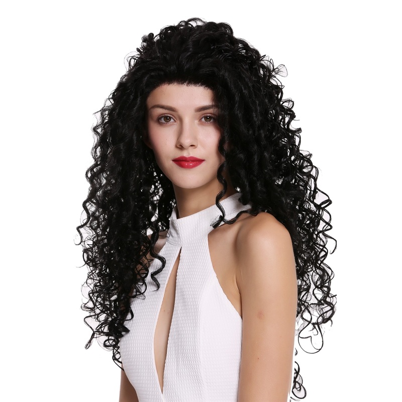 Women’s wig lady lace front bushy curls Brazil Latina black LL006-LF