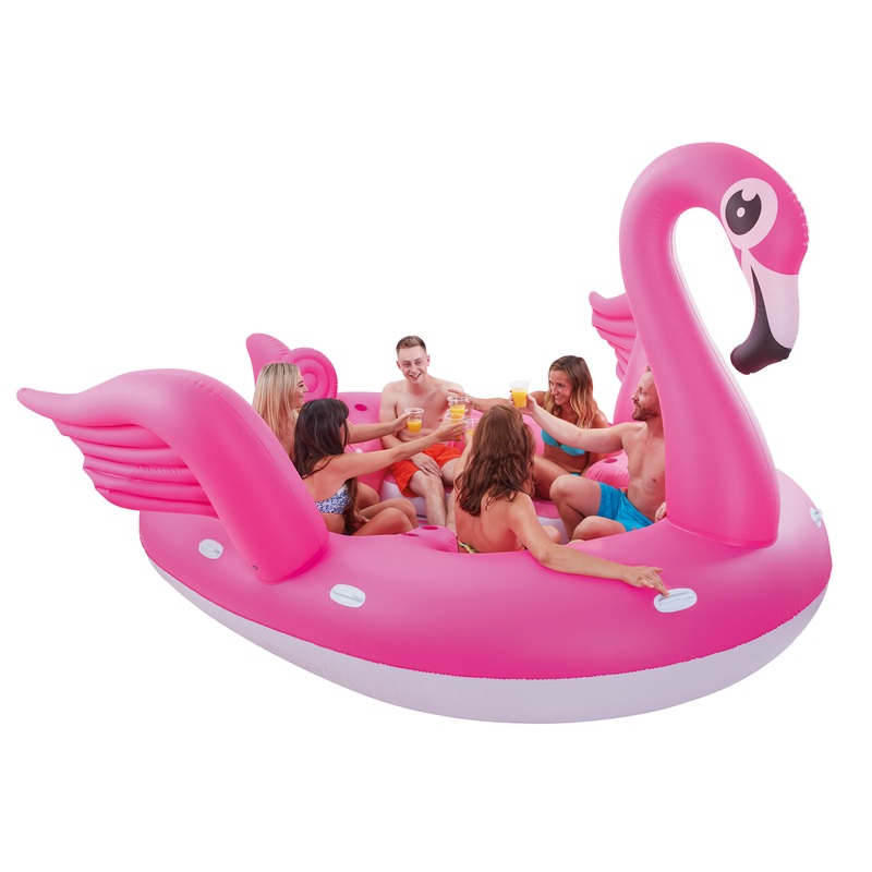 XXL Flamingo bathing island 3.7 x 3.35 x 2m