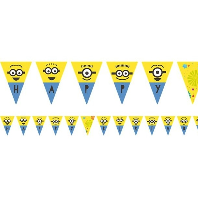 16 Minions Hooray Party pennant chain 3.3m