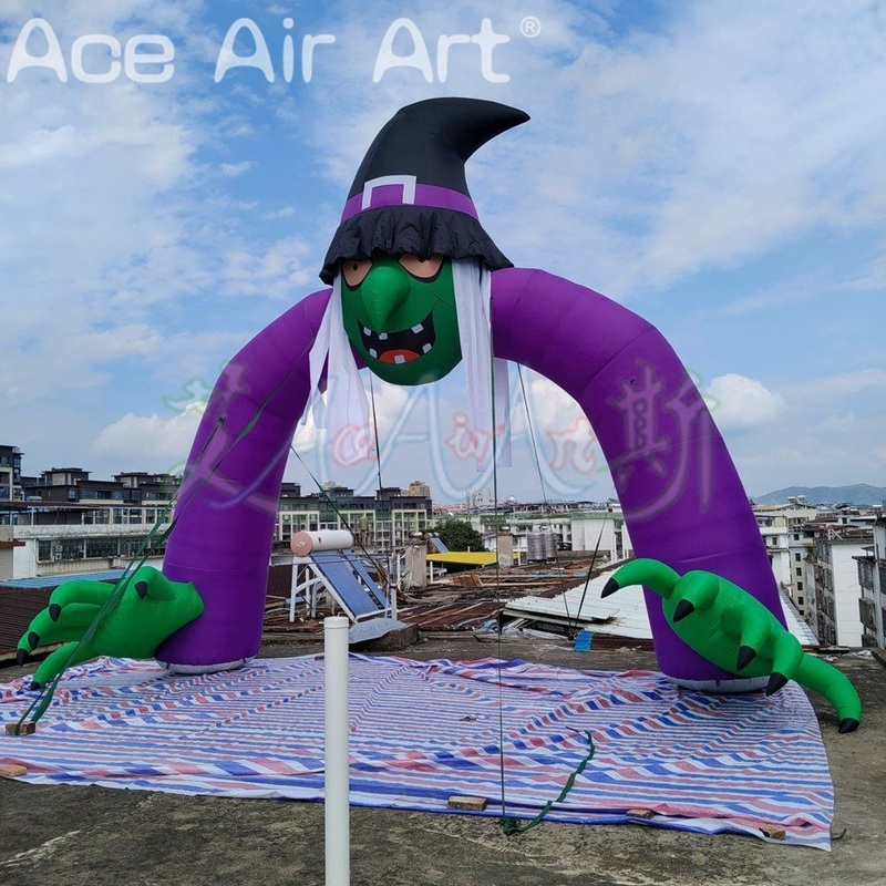 Outdoor Inflatables Haunted Witch Archway Decor Halloween Inflatable Blowups Arch for Yard Decorations Party