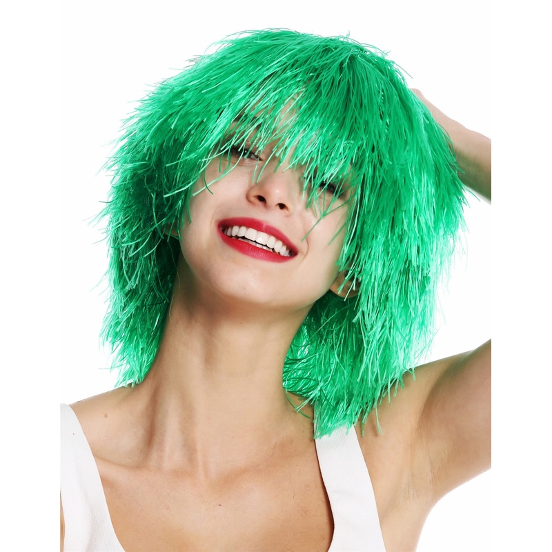 Party Carnival wig women men shaggy strawy voluminous goblin clown green MMSLW