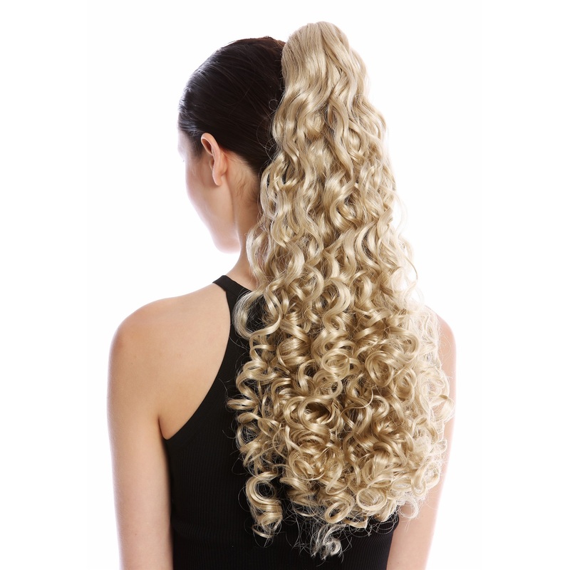 Ponytail Hairpiece very long voluminous curled curls champagne blonde 9563B-V