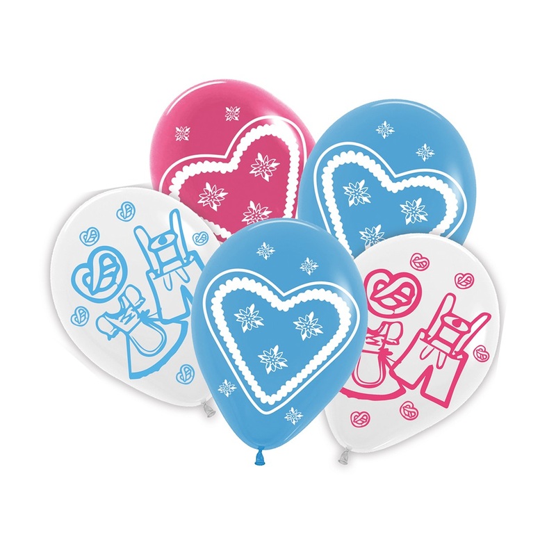 5 Colorful Oktoberfest Balloons 30cm